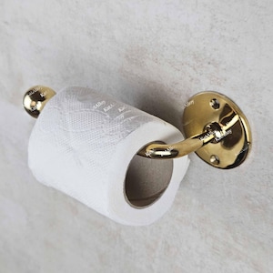 Porta carta igienica solido, porta carta igienica in ottone non laccato, porta rotolo carta igienica in ottone massiccio