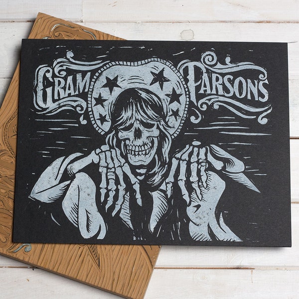 Gram Parsons Block Print