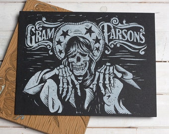 Gram Parsons Block Print