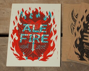 Ale Fire - Block Print