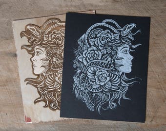 Cobra Rose -  Block Print