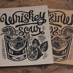 Whiskey Sour -  Block Print