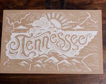 Tennessee State Kraft - Block Print