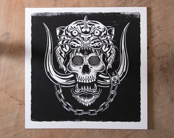 Motorbreath -12 x 12 Block Print