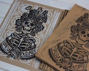 La Rosa Catrina - Kraft Block Print