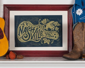 Nashville Song Bird - Block Print