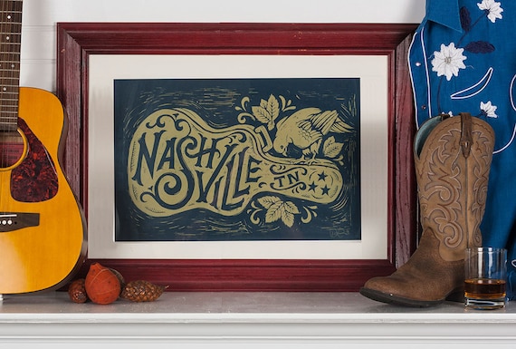 Nashville Song Bird - Block Print