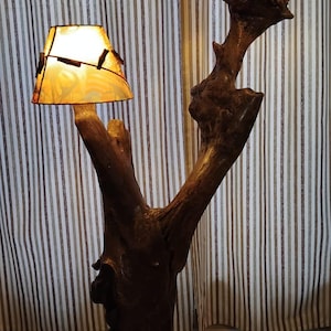 Driftwood Floor Lamp: Handmade African Decor with Magnolia