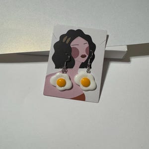 Sunny Side Up Egg Earrings: Handmade Quirky Food Jewelry