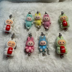 Kawaii Labubu-Inspired Bag Charm | Cup Clip Keychain | Cute Accessory for Purses, Tumblers, or Gifts