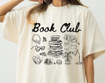 Camiseta del club de lectura Comfort Colors®, para amantes de los libros, ideal para amantes de los libros, ideal para amantes de los libros, ideal para bibliotecarias, ideal para nerds de los libros, ideal para mujeres.