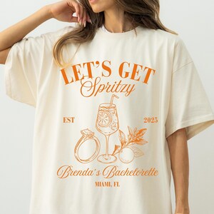 Let&#39;s Get Spritzy Bachelorette Shirt, Aperol Spritz Shirt, Aperol Club Shirt, Custom Girls Club Shirt, Spritz Cocktail Shirt, Party Matches