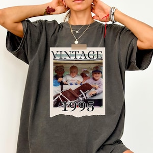 Custom Vintage Photo And Year, Custom Shirt With Picture Personalized 30th Birthday Gift Vintage 30th Birthday Party Vintage Est 1995 Shirt