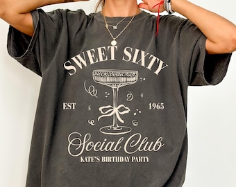 Comfort Colors 60th Birthday Shirt, Custom Cocktail Social Club Shirt, Sixty Matching Girls Trip Shirt, 60th Birthday Party, 60th Birthday
