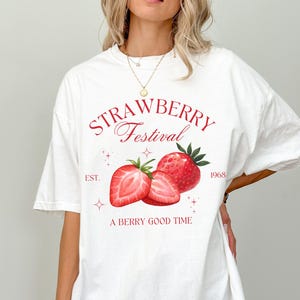Strawberry Vintage Comfort Colors® Shirt, Strawberry Festival Cottagecore Shirt, Summer Fruit, Strawberry Tee, Strawberry Comfort Colors®