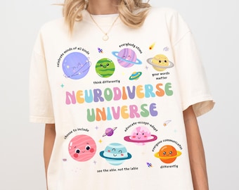 Autismus Bewusstseins Shirt, Neurodiverse Universum Shirt, Geschwindigkeits Lehrer Shirt, Weltraum Neurovielfalt Shirt, spezielle Bildung Shirt, Autismus T-Shirts