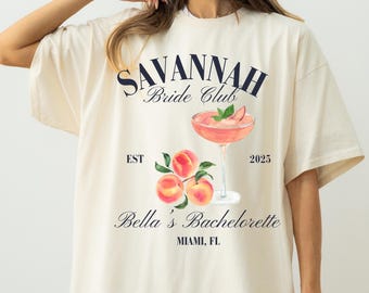 Savannah Bachelorette Party Shirt, Georgia Custom Bachelorette Shirts, Peach Club Georgia Bach, Savannah Girls Trip Shirt Comfort Colors Tee