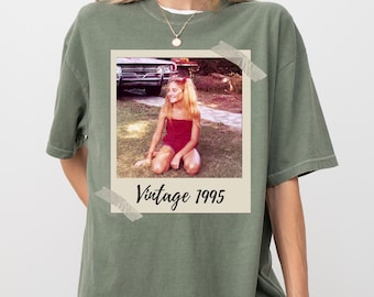 Personalisiertes 30.Geburtstags Shirt, Benutzerdefiniertes Foto Unisex Comfort Farben Geburtstagsgeschenk, 30.Geburtstagsgeschenk, 40.Geburtstagsgeschenk, Vintage 1995