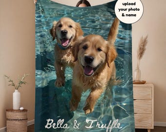 Personalisierte Haustier Decke mit Haustier Foto + Name Personalisierte Hunde Portrait Decke Personalisierte Hundedecke Katzen Bild Decke Haustier Foto Hund Dad Geschenk