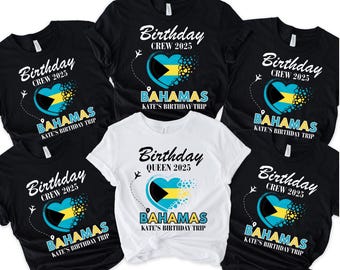 Bahamas Birthday Trip T-shirt, Personalized Name Birthday Shirt, Bahamas Birthday Queen Tee, Bahamas Birthday Crew Shirt, Birthday Squad Tee