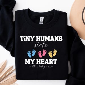 Mother Baby Nurse Sweatshirt, Nursing Hoodie, Postpartum Nurse Sweatshirt, First Mothers Day Outfits,Obstetrics Nurse,Mother Baby Nurse Gift