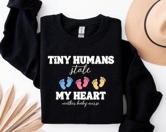 Sudadera de enfermera para madre y bebé, sudadera con capucha para lactancia, sudadera de enfermera posparto, atuendos para el primer día de la madre, enfermera de obstetricia, regalo para enfermera para madre y bebé