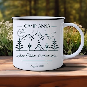 Camp Bachelorette Mugs, Custom Camp Themed Bridal Party Mugs, Lake Bachelorette Party Favors, Personalized Campfire Mug, Gift for Bridesmaid