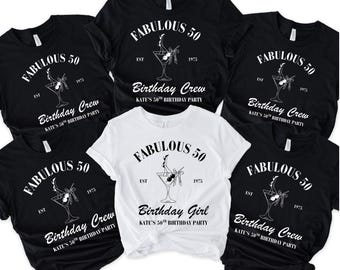 50th Birthday Girl Crew T-shirts,50th Birthday Shirt,50th Birthday Party T-shirts, Birthday party tops, 50th, 60th, 40th birthday girl tee
