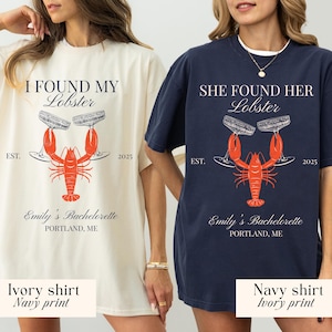 Lobster Bachelorette Shirts, Portland Maine Bride Tee, I Found My Lobster Party Shirts, Custom Bride Tribe Tee, Comfort Colors Bach Shirt