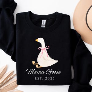 Custom Mama Goose Sweatshirt, Silly Goose Shirt, Cute Mom Shirt, Baby Shower Gift, Pregnancy Reveal Gift, Mothers Day Gift, Mama Goose shirt