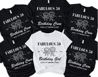 50th Birthday Girl Crew T-shirts,50th Birthday Shirt,50th Birthday Party T-shirts, Birthday party tops, 50th, 60th, 40th birthday girl tee