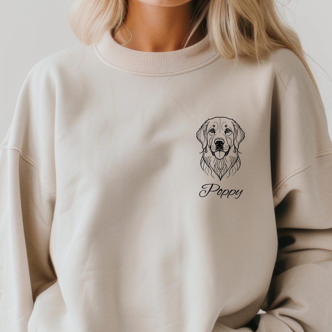 Custom Golden Retriever Sweatshirt, Dog Name Personalized Sweatshirt ...