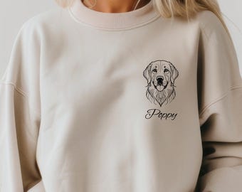 Kundenspezifisches Golden Retriever-Sweatshirt, Hundename - personalisiertes Sweatshirt, Hundeliebhaber-Geschenk, Hundemama-Hemd, Retriever-Besitzer-Pullover, Hundegeschenk