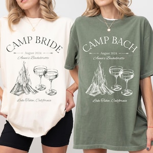 Custom Camp Bachelorette Party Comfort Colors Shirts, Custom Name Location Bachelorette Party Shirts, Camp Bachelorette, Bridesmaid Party