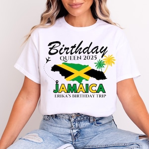 Jamaica Birthday Trip T-shirt, Personalized Name Birthday Shirt, Jamaica Birthday Queen Tee, Jamaica Birthday Crew Shirt, Birthday Squad Tee