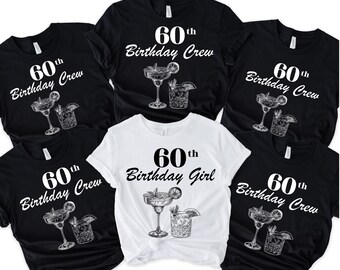 60th Birthday Crew T-shirts, 60th Birthday Shirt, Birthday party tshirt, 60th birthday girl tops, 60th Birthday Group t-shirts