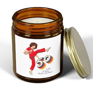 I&#39;m 50 and I like to Kick, Sally O&#39;Malley is 50 Candle,50th birthday gift,50 year old, 50th birthday Gift, Funny Candle,50th Birthday Candle