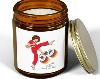 I'm 50 and I like to Kick, Sally O'Malley is 50 Candle,50th birthday gift,50 year old, 50th birthday Gift, Funny Candle,50th Birthday Candle