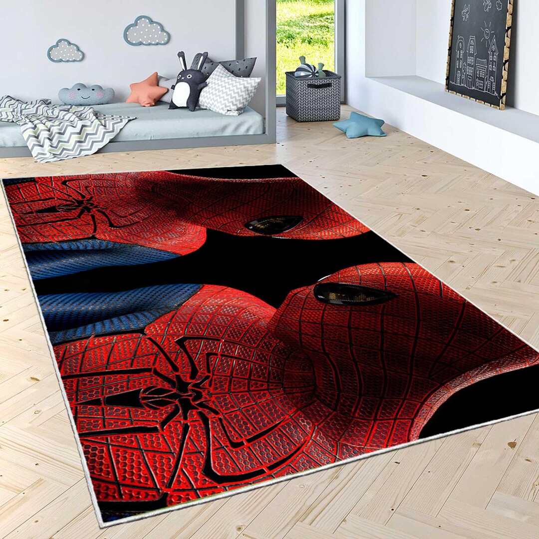 Personalized Spiderman Rug, Superhero Kids Room Decor, Non-slip 60x80in ...