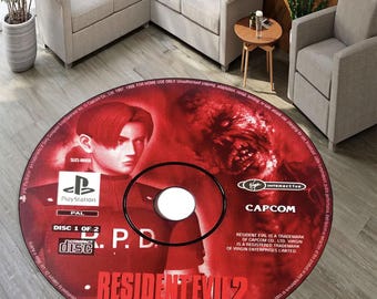 Resident Evil 2 Rug: CD Design Gamer Room Decor, Washable Play Mat