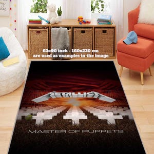 Metallica Mat, Master of Puppets Rug, Musician Gift, Office Decor, Rock Band Accessory Rug, Metallica Butterfly Rug, Heavy Metal Thrash Mat