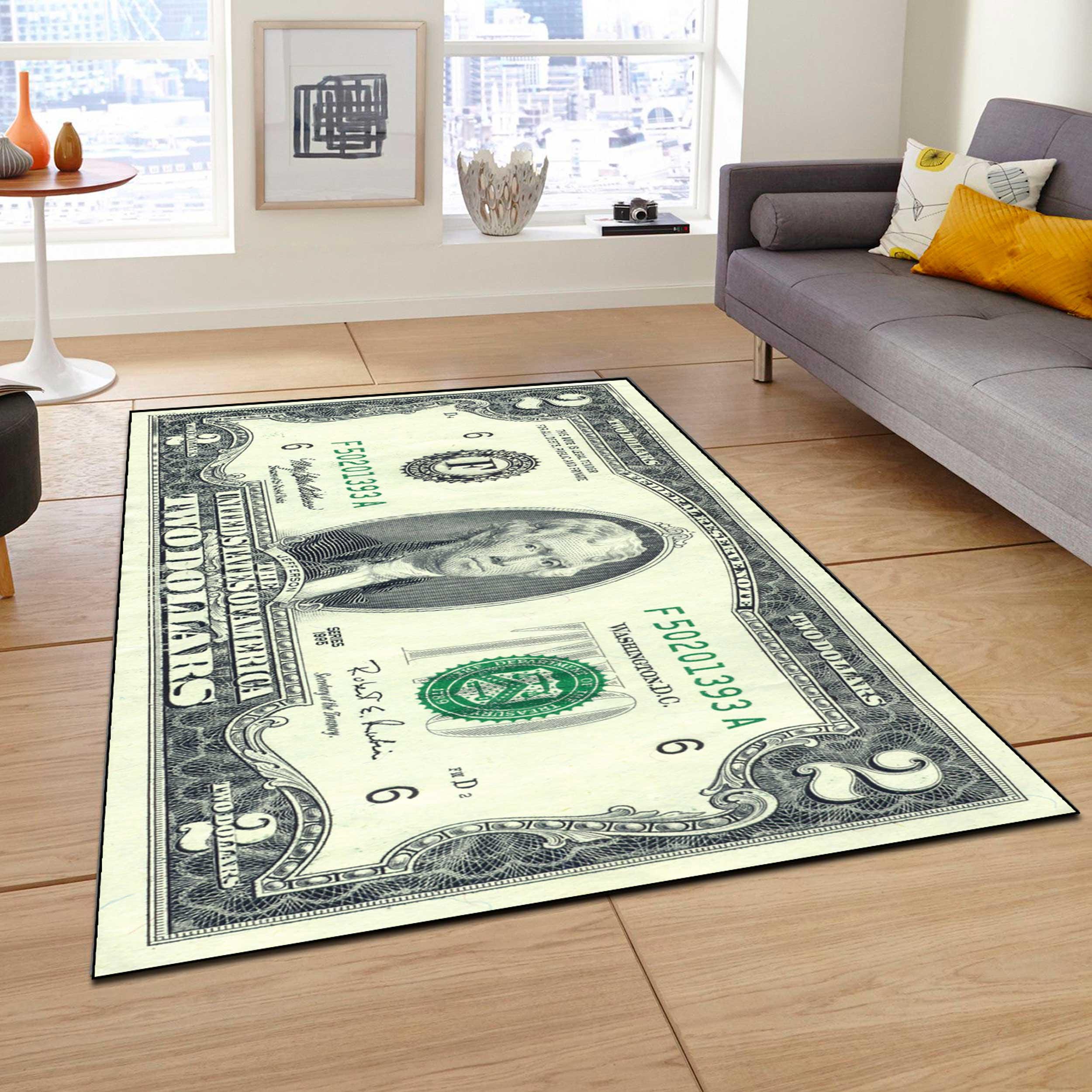 Glittering Dollar Sign Rug, Luxury Digital Print, Housewarming Gift - Etsy