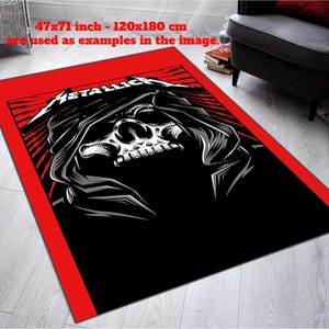 Metallica Poster Mat, Metallica Hardwired Rug, Musician Gift, Office Decor, Rock Band Accessory Rug, Heavy Metal Mat, Master of Puppets Rugs