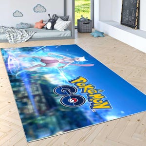 ALFOMBRA DE ANIME, Decoración del hogar, Alfombra para habitación de niños, Decoración de sala de películas, Alfombra para sala de juegos, Alfombra de Pikachu, Alfombra personalizada, Decoración de sala de estar, Regalo personalizado, Juego de PC