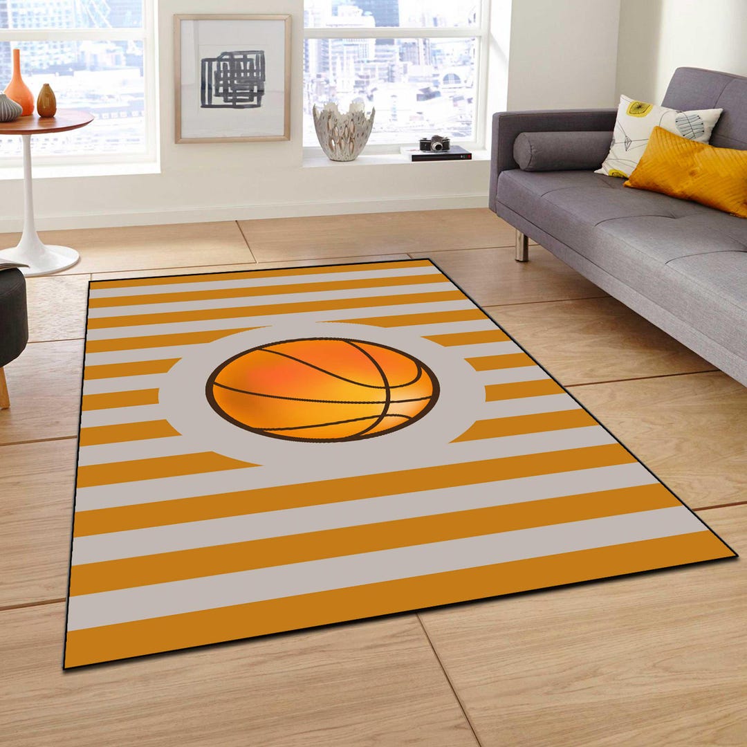 Nba Area Rugs Basketball Ball Rug, Sports Rug, NBA Fan, Personalized Ball Rug, Area ...