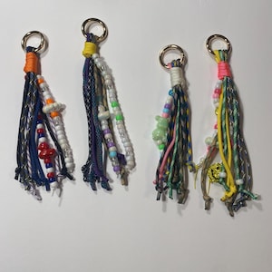 Handmade Funky Rope Tassel Bag Charm Keychain
