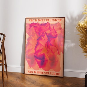 Affirmation Poster, 70s Poster, Red Poster, Trendy Wall Art, Hippie Print, Vintage Poster,  Vintage Poster, Retro Print, Red and Orange