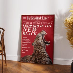 Leopard Digital Download Print,Red Leopard, Red Poster, Leopard Prints, Vogue Prints, Cheetah Poster, Digital Prints, Digital Download