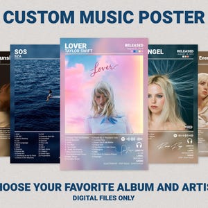 Custom Music Poster, Choose Your Own Album Poster, Custom Album Poster, Singer Poster, Singer and Artist Songs Wall Art, Music Gifts