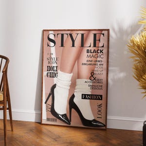 Vogue Magazine Poster, 70s Retro Print, Fashion Poster, High Heels Poster, Style Poster, Vogue Print, Trippy Art, Fashion Wal Art
